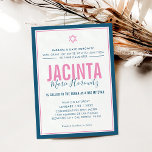 Invitación BAT MITZVAH estrella moderna chica rosa azul simpl<br><div class="desc">por kat massard >>> kat@simplysweetPAPERIE.com << CONTACTE ME para la redacción personalizado o para añadir líneas en hebreo Me encanta el diseño, pero me gustaría ver algunos cambios - otro esquema de color, producto, añadir una foto o adaptarlo para una ocasión diferente - no hay preocupaciones simplemente contáctame - ¡me...</div>