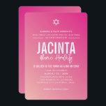 Invitación BAT MITZVAH estrella moderna gradiente rosa fuschi<br><div class="desc">por kat massard >>> kat@simplysweetPAPERIE.com << CONTACTE ME para la redacción personalizado o para añadir líneas en hebreo Me encanta el diseño, pero me gustaría ver algunos cambios - otro esquema de color, producto, añadir una foto o adaptarlo para una ocasión diferente - no hay preocupaciones simplemente contáctame - ¡me...</div>