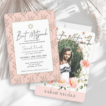 Bat Mitzvah Floral de Amapola Rosa