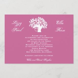 Invitación Bat Mitzvah Gemelas Cumpleaños Dulces 1