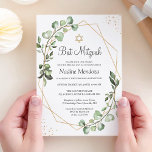 Invitación Bat Mitzvah | Geométrica de Oro Eucalyptus<br><div class="desc">Invitación a Mitzvah de la Barca Geométrica de Oro Eucalyptus. (1) Para una mayor personalización, haga clic en el enlace "personalizar adicional" y utilice nuestra herramienta de diseño para modificar esta plantilla. (2) Si prefiere papeles más gruesos / Acabado mate, puede considerar la opción Tipo de papel mate. (3) Si...</div>