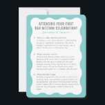 Invitación BAT MITZVAH información de servicio consejos de me<br><div class="desc">por kat massard >>> WWW.SIMPLYSWEETPAPERIE.COM << Un práctico inserto para su BAR/BAT MITZVAH que resume algunas preguntas y respuestas</div>