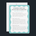 Invitación BAT MITZVAH información de servicio consejos de me<br><div class="desc">por kat massard >>> WWW.SIMPLYSWEETPAPERIE.COM << Un práctico inserto para su BAR/BAT MITZVAH que resume algunas preguntas y respuestas</div>