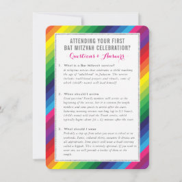Invitación BAT MITZVAH información sobre el servicio Arcoiris