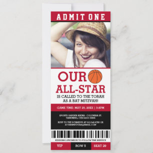 Invitación Bat Mitzvah invita al baloncesto