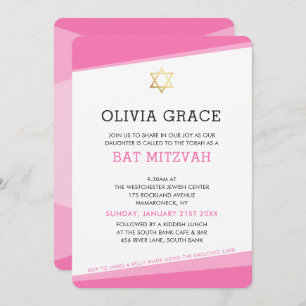 Invitación BAT MITZVAH INVITA los simples ángulos modernos ro