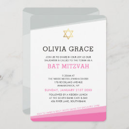 Invitación BAT MITZVAH INVITAR ángulos modernos y simples de 