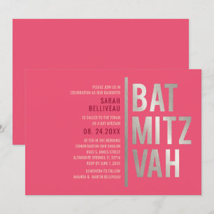 Invitación Bat Mitzvah Letra Moderna y Negrita