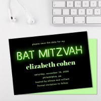 Bat Mitzvah Luces Brillantes De Neón Verde Salvand