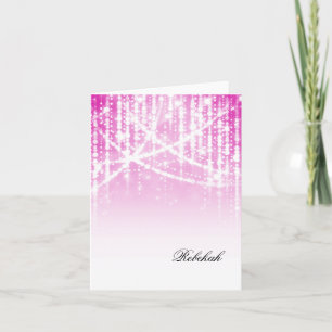 Invitación Bat Mitzvah Luces De Esparkly Rosadas