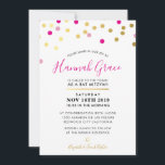 Invitación BAT MITZVAH Lugares modernos de confeti divertido<br><div class="desc">por kat massard >>> WWW.SIMPLYSWEETPAPERIE.COM << CONTACTE ME para la redacción personalizado o para añadir líneas en hebreo Me encanta el diseño, pero me gustaría ver algunos cambios - otro esquema de color, producto, añadir una foto o adaptarlo para una ocasión diferente - no hay preocupaciones simplemente contáctame - ¡me...</div>