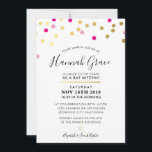 Invitación BAT MITZVAH Lugares modernos de confeti divertido<br><div class="desc">por kat massard >>> WWW.SIMPLYSWEETPAPERIE.COM << CONTACTE ME para la redacción personalizado o para añadir líneas en hebreo Me encanta el diseño, pero me gustaría ver algunos cambios - otro esquema de color, producto, añadir una foto o adaptarlo para una ocasión diferente - no hay preocupaciones simplemente contáctame - ¡me...</div>