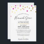 Invitación BAT MITZVAH Lugares modernos de confeti divertido<br><div class="desc">por kat massard >>> WWW.SIMPLYSWEETPAPERIE.COM << CONTACTE ME para la redacción personalizado o para añadir líneas en hebreo Me encanta el diseño, pero me gustaría ver algunos cambios - otro esquema de color, producto, añadir una foto o adaptarlo para una ocasión diferente - no hay preocupaciones simplemente contáctame - ¡me...</div>
