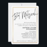 Invitación BAT MITZVAH marco de oro blanco negro mínimo moder<br><div class="desc">por kat massard >>> kat@simplysweetPAPERIE.com <<< Ama el diseño, pero me gustaría ver algunos cambios - otro esquema de color, producto, agregar una foto o adaptado para una ocasión diferente - no hay preocupaciones simplemente contáctame por correo electrónico - ¡estoy encantado de ayudar! - - - - - - -...</div>
