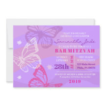 Invitación Bat Mitzvah MARIPOSAS & ESTRELLAS