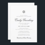 Invitación Bat Mitzvah Minimalista Simple Classic<br><div class="desc">El diseño se compone de tipografía sans serif y de una juguetona tipografía de escritura cursiva en un simple fondo. 

Disponible aquí:
http://www.zazzle.com/store/selectpartysupplies</div>