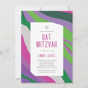 Invitación Bat Mitzvah Moderno Abstracto