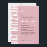 Invitación BAT MITZVAH moderno minimalista chica atrevido ros<br><div class="desc">por kat massard >>> kat@simplysweetPAPERIE.com << CONTACTE ME para la redacción personalizado o para añadir líneas en hebreo Me encanta el diseño, pero me gustaría ver algunos cambios - otro esquema de color, producto, añadir una foto o adaptarlo para una ocasión diferente - no hay preocupaciones simplemente contáctame - ¡me...</div>
