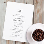 Invitación Bat Mitzvah Moderno Simple Elegante Minimalista<br><div class="desc">El diseño se compone de tipografía sans serif y de una juguetona tipografía de escritura cursiva en un simple fondo. Disponible aquí: http://www.zazzle.com/store/selectpartysupplies</div>