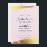 Invitación BAT MITZVAH oro dorado moderno azul marino rosa<br><div class="desc">por kat massard >> kat@simplysweetPAPERIE.com << - - - - - - - - - - - - - - - - - - - - - - - - - - - - - - - - - - - - - - - - - - - - -...</div>