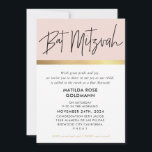 Invitación BAT MITZVAH oro negro rosa moderno de moda<br><div class="desc">por kat massard >>> kat@simplysweetPAPERIE.com <<< Ama el diseño, pero me gustaría ver algunos cambios - otro esquema de color, producto, agregar una foto o adaptado para una ocasión diferente - no hay preocupaciones simplemente contáctame por correo electrónico - ¡estoy encantado de ayudar! - - - - - - -...</div>