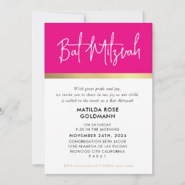 Invitación BAT MITZVAH oro negro ultra moderno