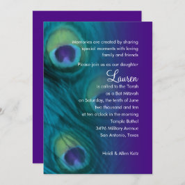 Invitación Bat Mitzvah Peacock Fantasy Set 1110