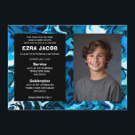 Invitación Bat Mitzvah Personalizado de mármol azul<br><div class="desc">¡Tarjeta perfecta para anunciar una mitzvah de murciélago, el bar mitzvah u otra celebración judía! ¡Hand hizo arte abstracto para ti en el frente y en el trasero! ¡TODO PERSONALIZABLE! Haz clic en "Personalizar" para editar el texto y añadir tu propia foto. Haga clic en "editar usando la herramienta de...</div>