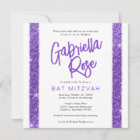 Bat Mitzvah Purple Modern Texto mínimo moderno