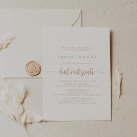 Invitación Bat Mitzvah, Rosa de caligrafía Minimalista de oro<br><div class="desc">Esta subió invitación al murciélago de caligrafía minimalista de oro mitzvah es perfecta para un rústico mitzvah de murciélago. El diseño,  sencillo y elegante,  presenta una tipografía de escritura clásica y elegante en oro y blanco rosa.</div>