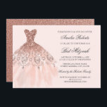 Invitación Bat Mitzvah, Rosa de la Esparkle de Oro<br><div class="desc">Más opciones de color en la Pequeña Tienda Bayleigh!</div>