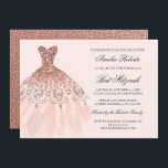 Invitación Bat Mitzvah, Rosa de la Esparkle de Oro<br><div class="desc">Más opciones de color en la Pequeña Tienda Bayleigh!</div>