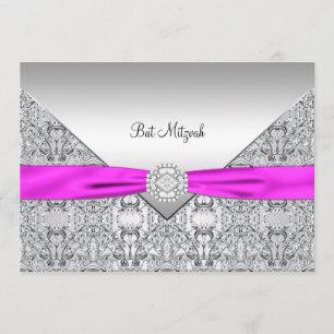 Invitación Bat Mitzvah Rosa Fucsia