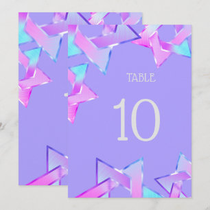 Invitación Bat Mitzvah Rosa Púrpura Azul Estrella de David