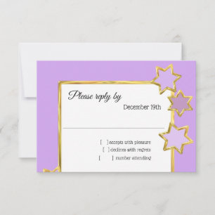 Invitación Bat Mitzvah Stars Any Color RSVP