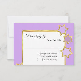 Invitación Bat Mitzvah Stars Any Color RSVP