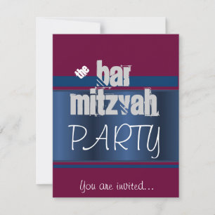 Invitación Bat rojo Mitzvah Bar Mitzvah fiesta