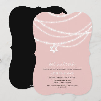Invitación Bat Rosa Mitzvah Esparce Estrella De David Invitad