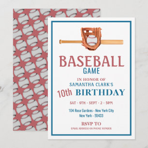 Invitación Batalla de Béisbol de Madera, Partido de Cumpleaño