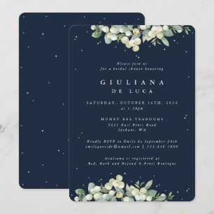 Invitación Batalla de invierno de la Marina Snowberry+Eucalyp