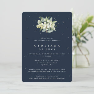 Invitación Batalla de invierno de la Marina Snowberry+Eucalyp