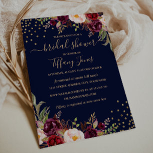 Invitación Batalla de novias con flores de oro de oro de Conf