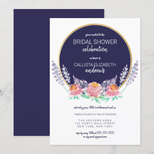 Invitación Batalla de novias de flores silvestres rosadas Lil