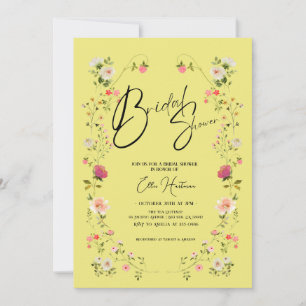 Invitación Batalla de novias de flores silvestres rusas