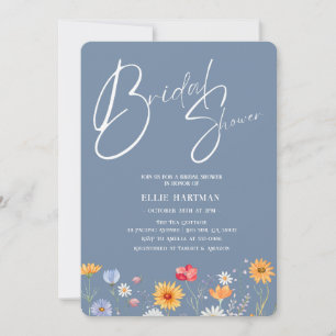 Invitación Batalla de novias de flores silvestres rusas