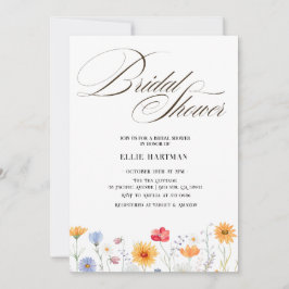 Invitación Batalla de novias de flores silvestres rusas