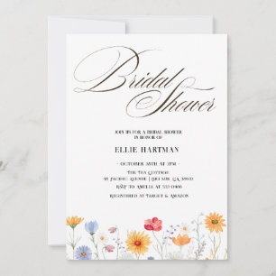 Invitación Batalla de novias de flores silvestres rusas