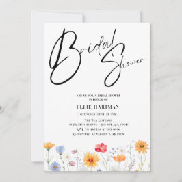 Invitación Batalla de novias de flores silvestres rusas