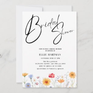 Invitación Batalla de novias de flores silvestres rusas