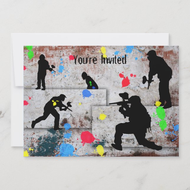 Invitación Batalla de Paintball (Anverso)